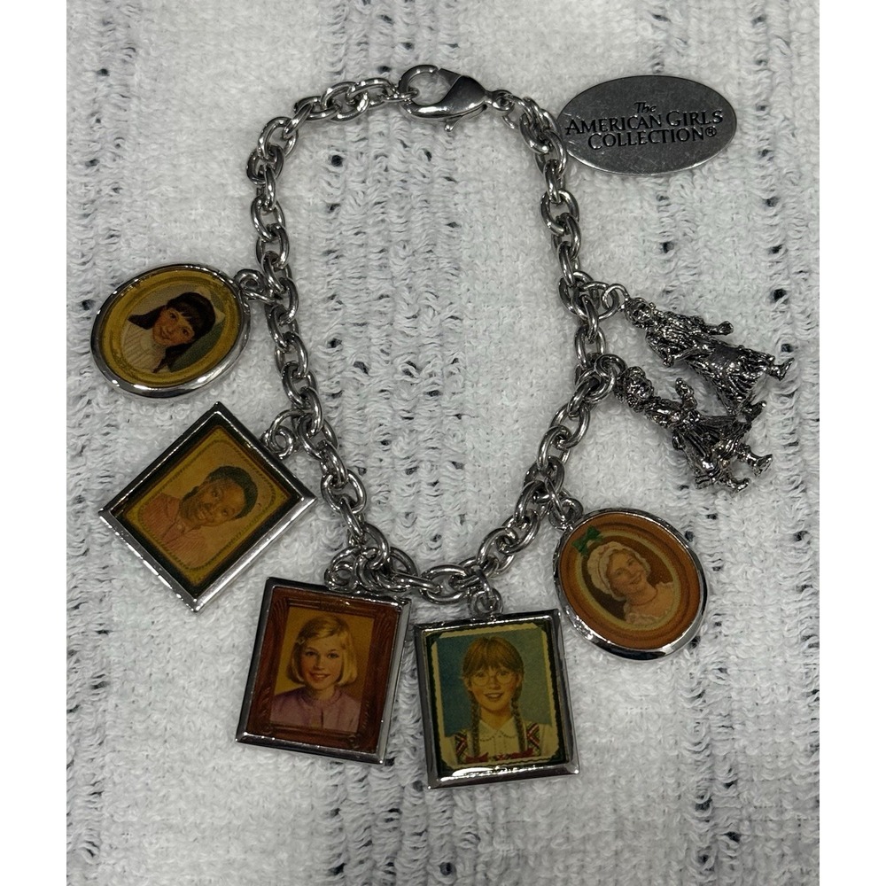 American Girl Charm Bracelet Jewelry Silver Toned  Medallions